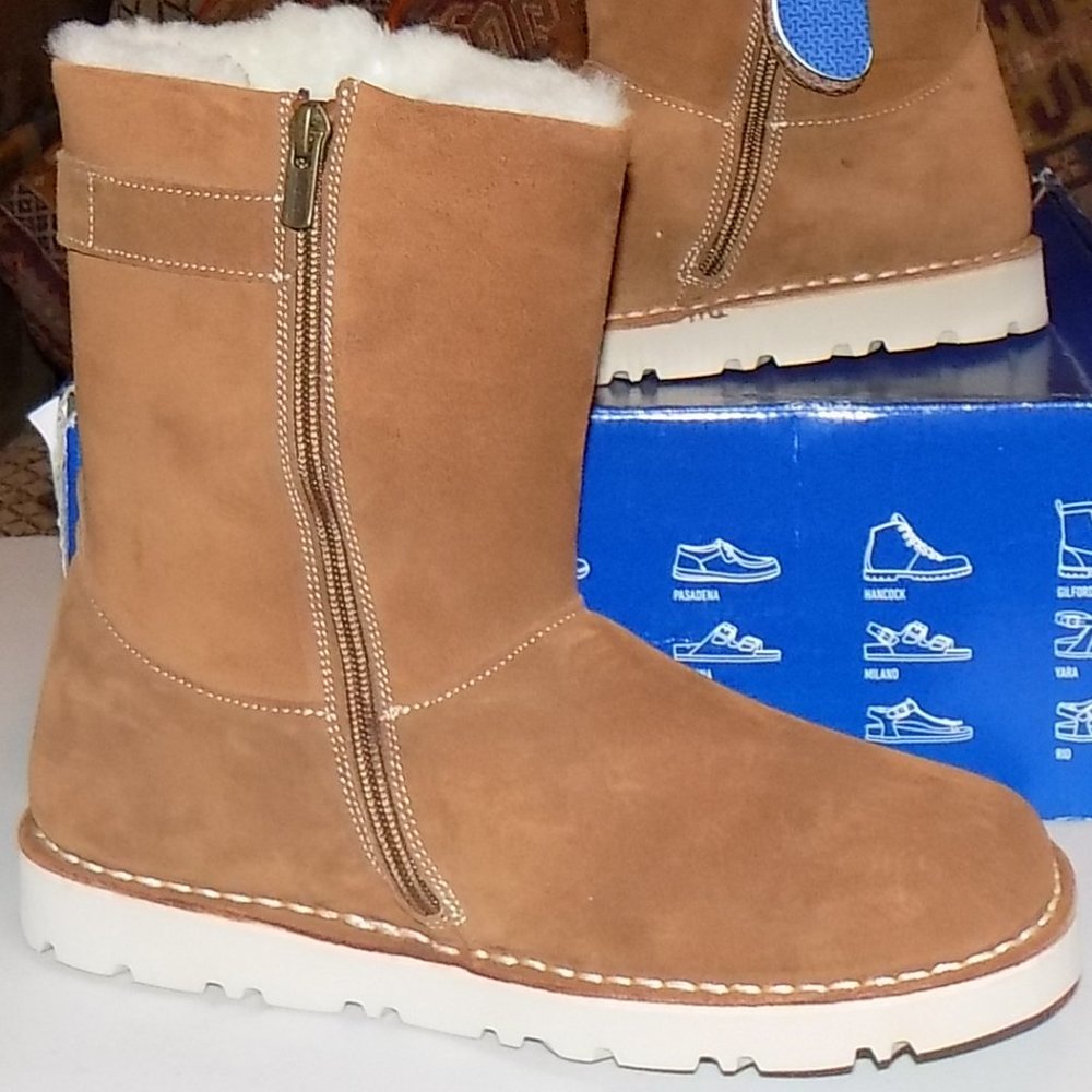 Birkenstock Women's Tan Suede Shearling-Lined Winter Boots - Picture 4 of 16